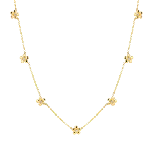 Diamond Flower Chain Necklace