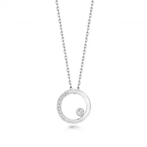 Diamond Jewellery 9ct White Gold Diamond Circle Necklace ND124W