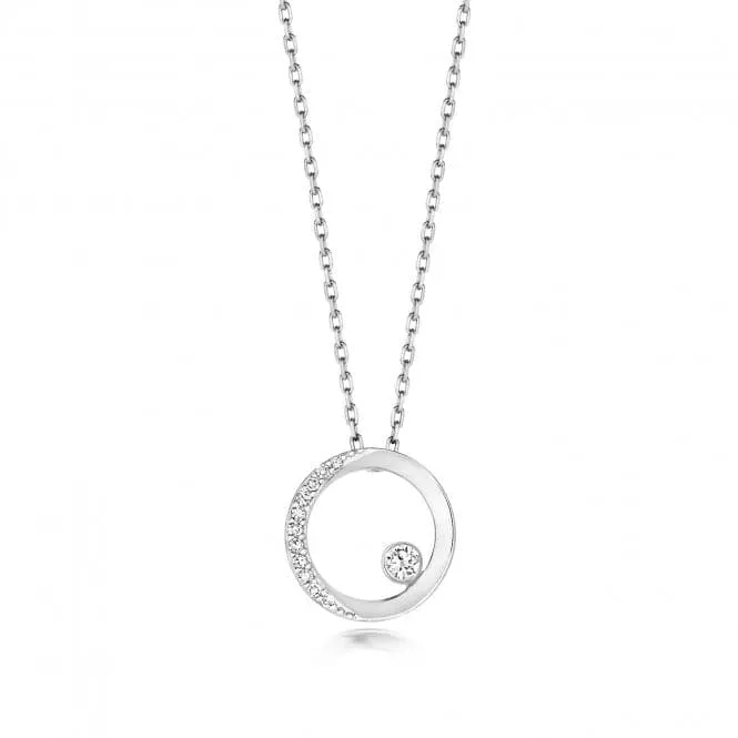 Diamond Jewellery 9ct White Gold Diamond Circle Necklace ND124W