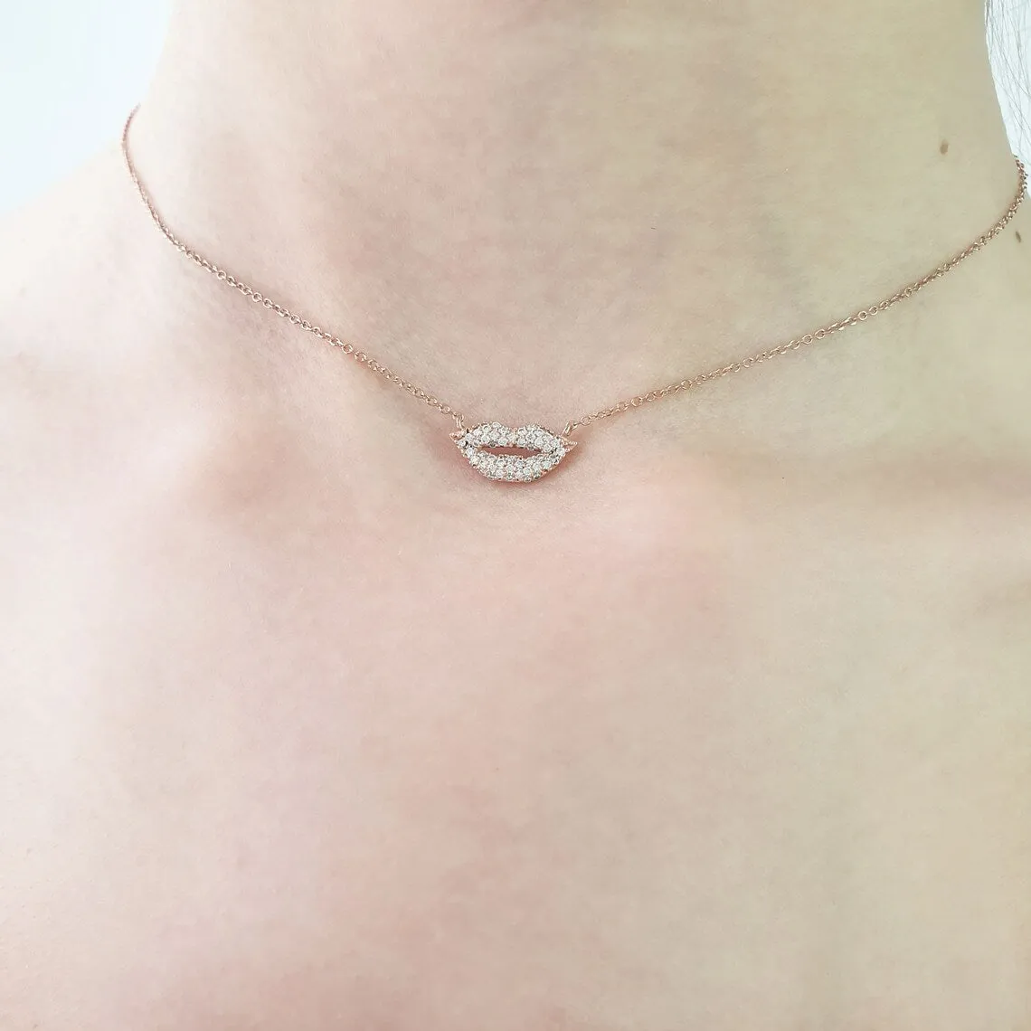 Diamond Lips Necklace