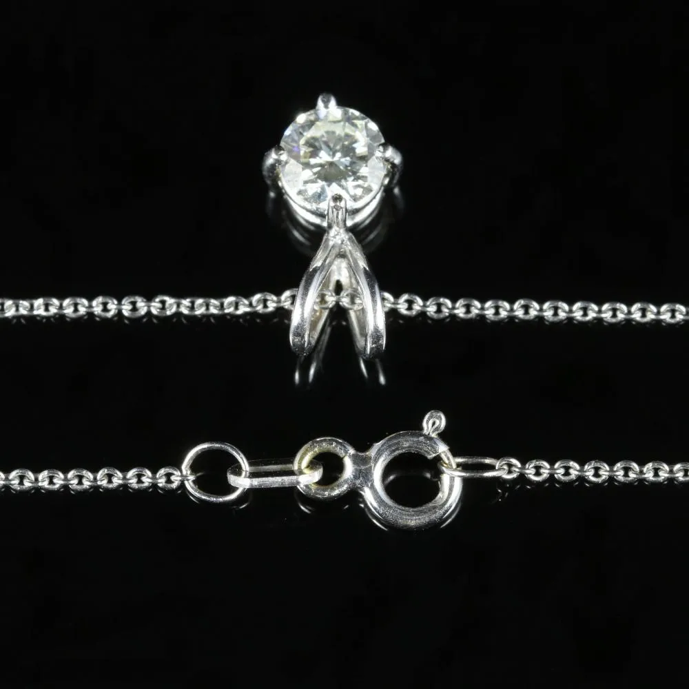 Diamond Pendant Necklace 18Ct White Gold 0.60Ct Diamond