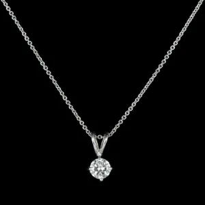 Diamond Pendant Necklace 18Ct White Gold 0.60Ct Diamond