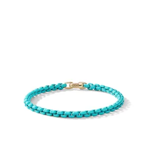 DY Bel Aire Chain Bracelet in Turquoise with 14K Yellow Gold Accent