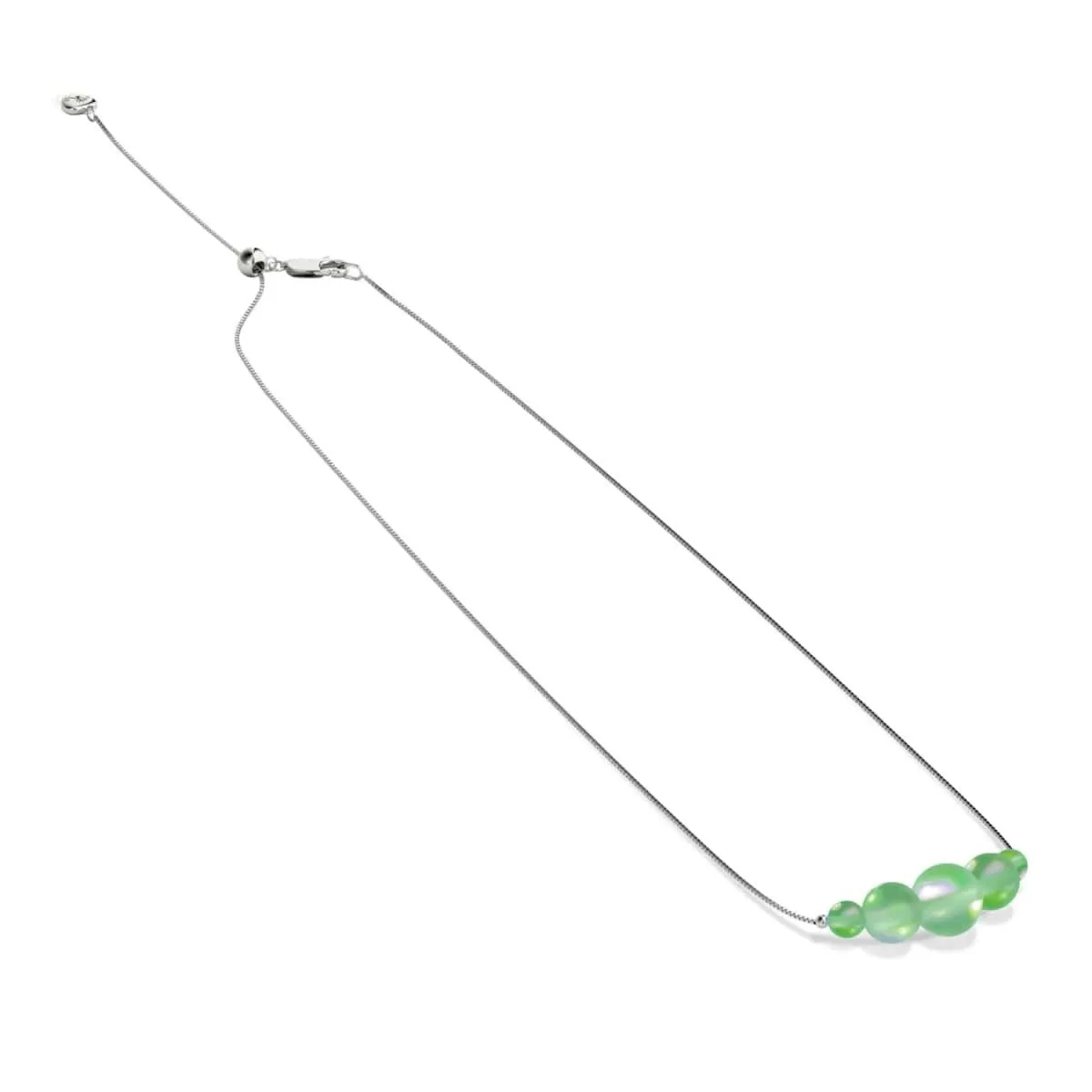 Emerald | .925 Sterling Silver | Mermaid Glass Infinity Clasp Anklet