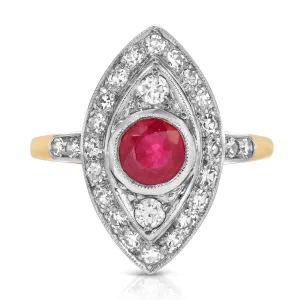 Estate Ruby Art Deco Ring