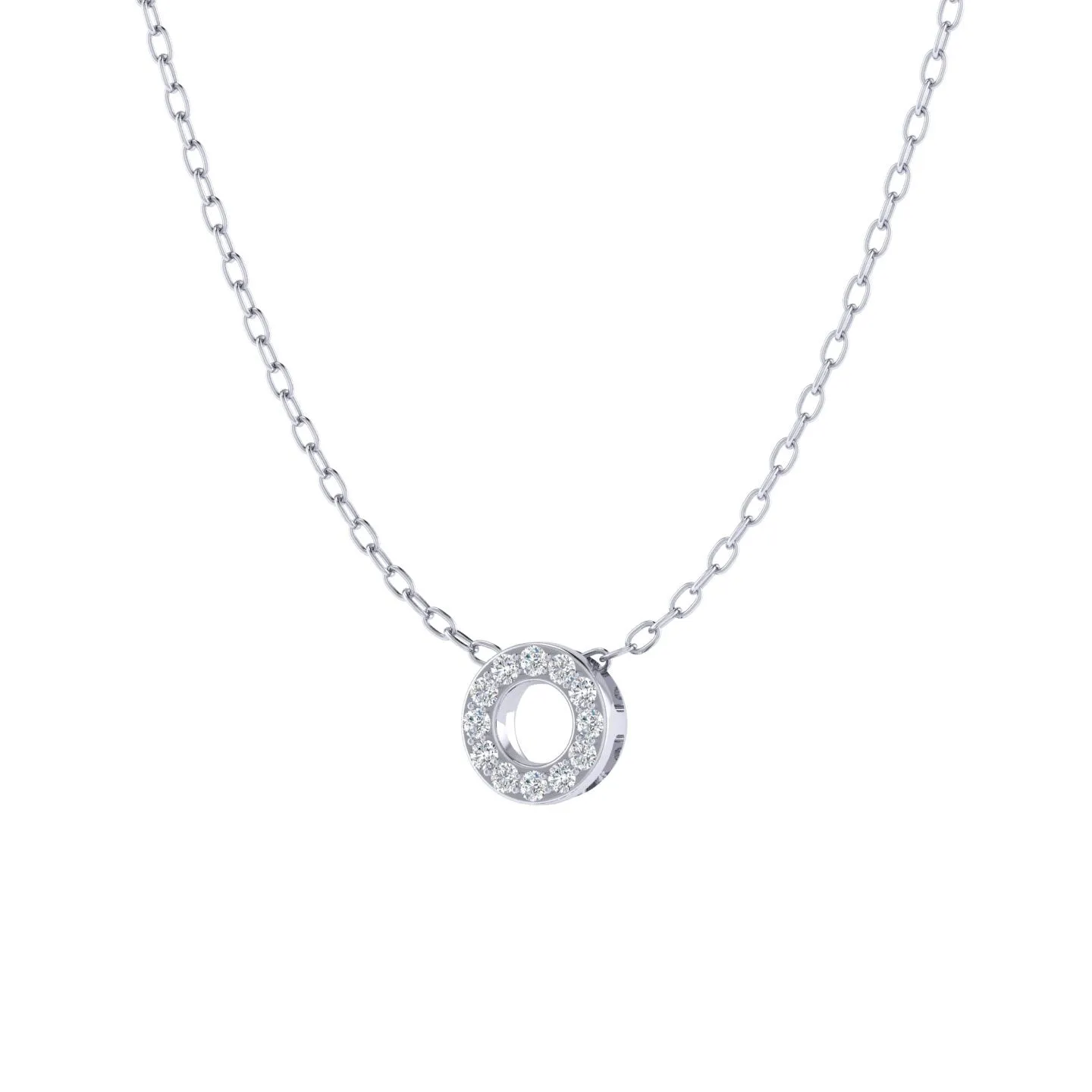 Eternity Circle 1/20 Cttw Natural Diamond Pendant Necklace set in 925 Sterling Silver