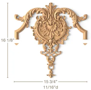 Fanciful Filigree with Shells & Acanthus Scrolls, 15 3/4"w x 16 1/8"h x 11/16"d