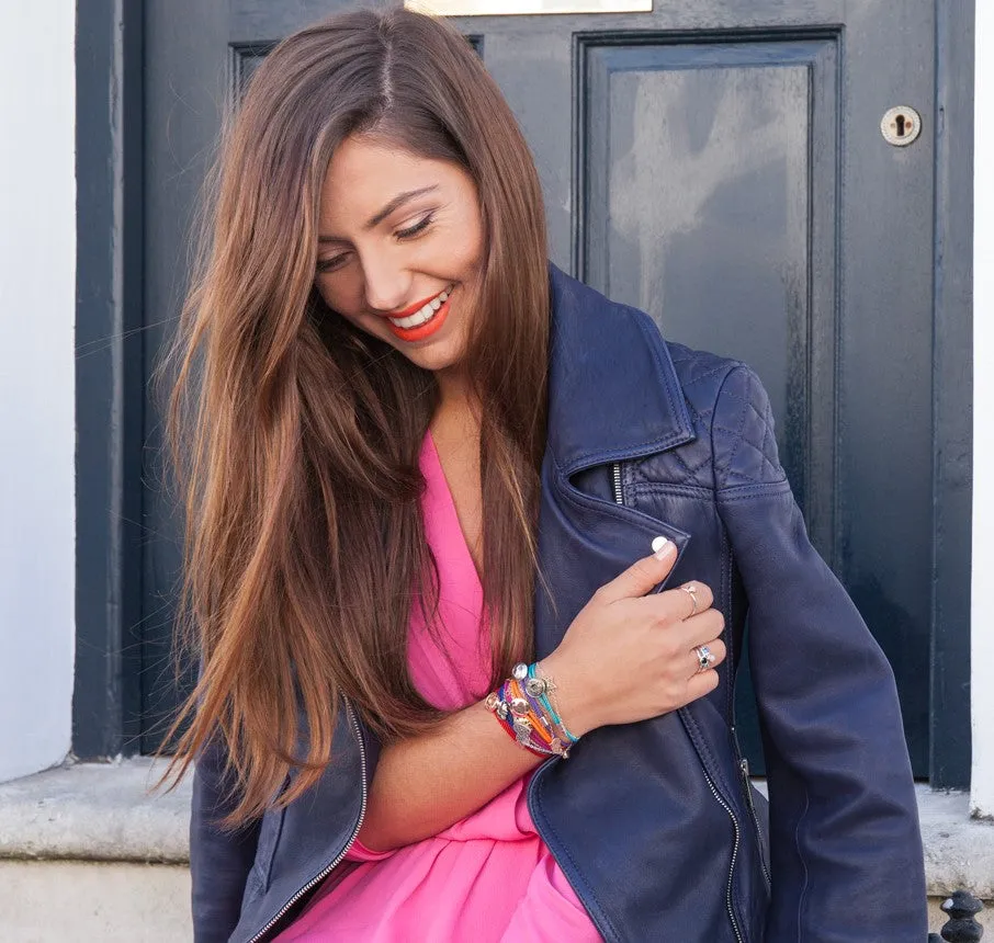 FESTIVAL TIME! 65%  DISCOUNT  Colourful 18ct Rose Gold Vermeil and  925 Sterling Silver Caring Bracelets: Jaguar Flower As Worn By Supermodel Katia Elizarova