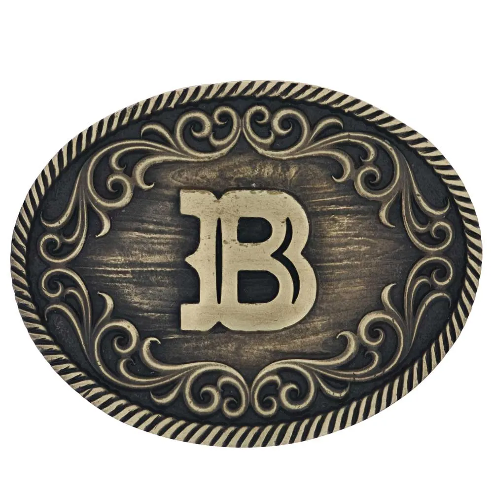 Filigree Initial B Attitude Belt Buckle