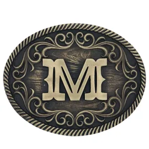 Filigree Initial M Attitude Belt Buckle