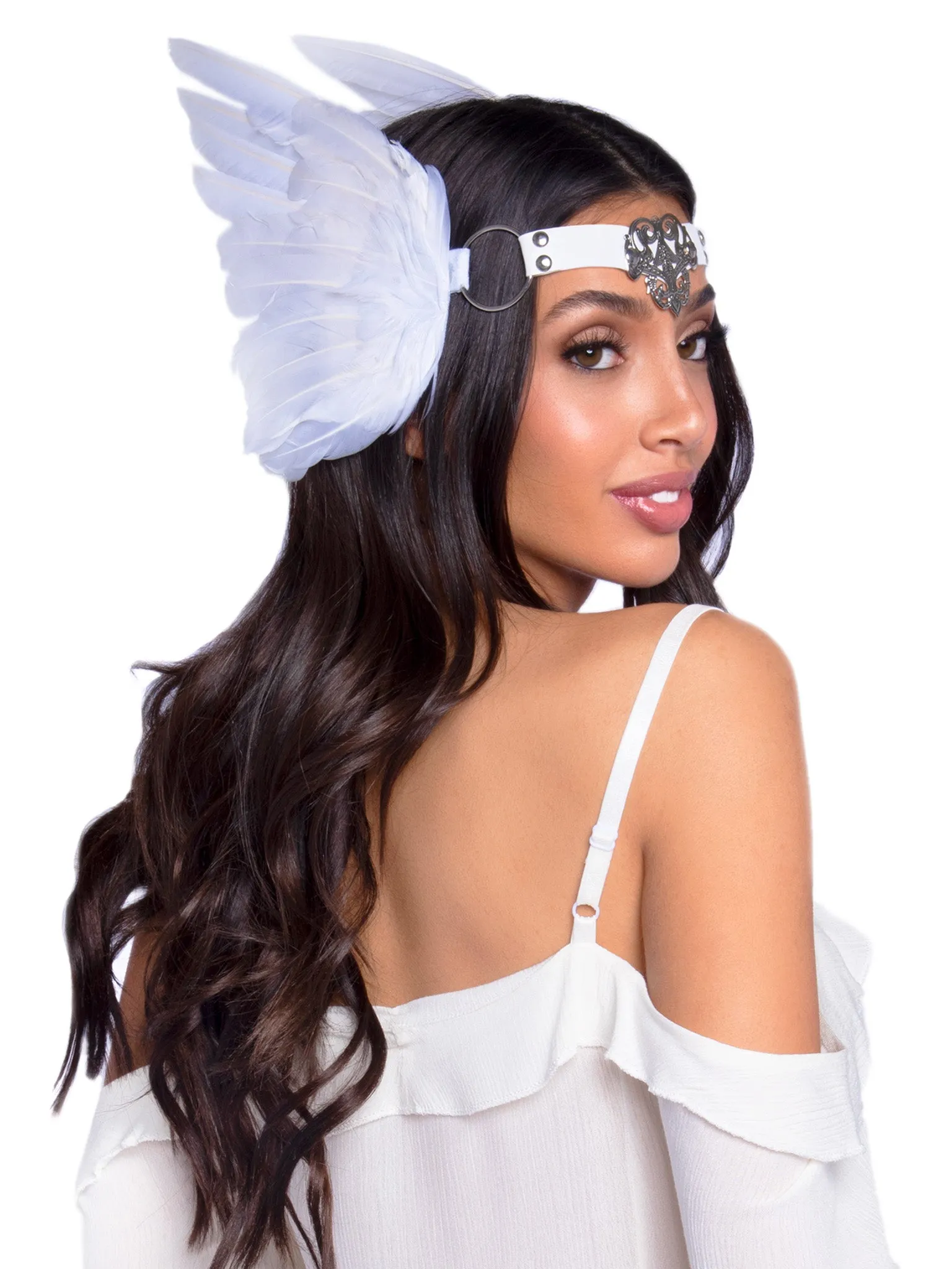 Filigree Medallion Feather Headband