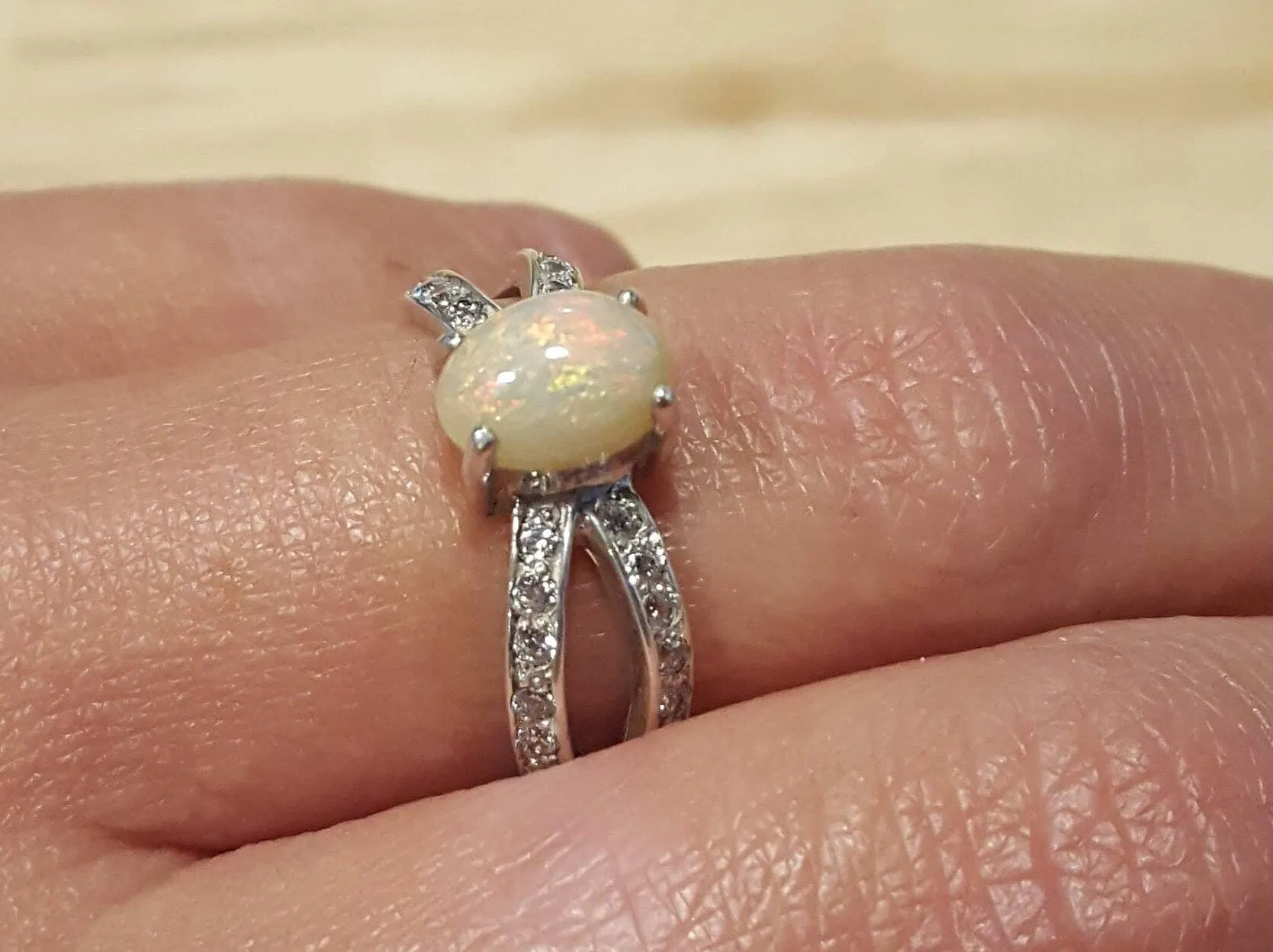 Fire Opal Ring - October Birthstone Ring - Vintage Opal Ring