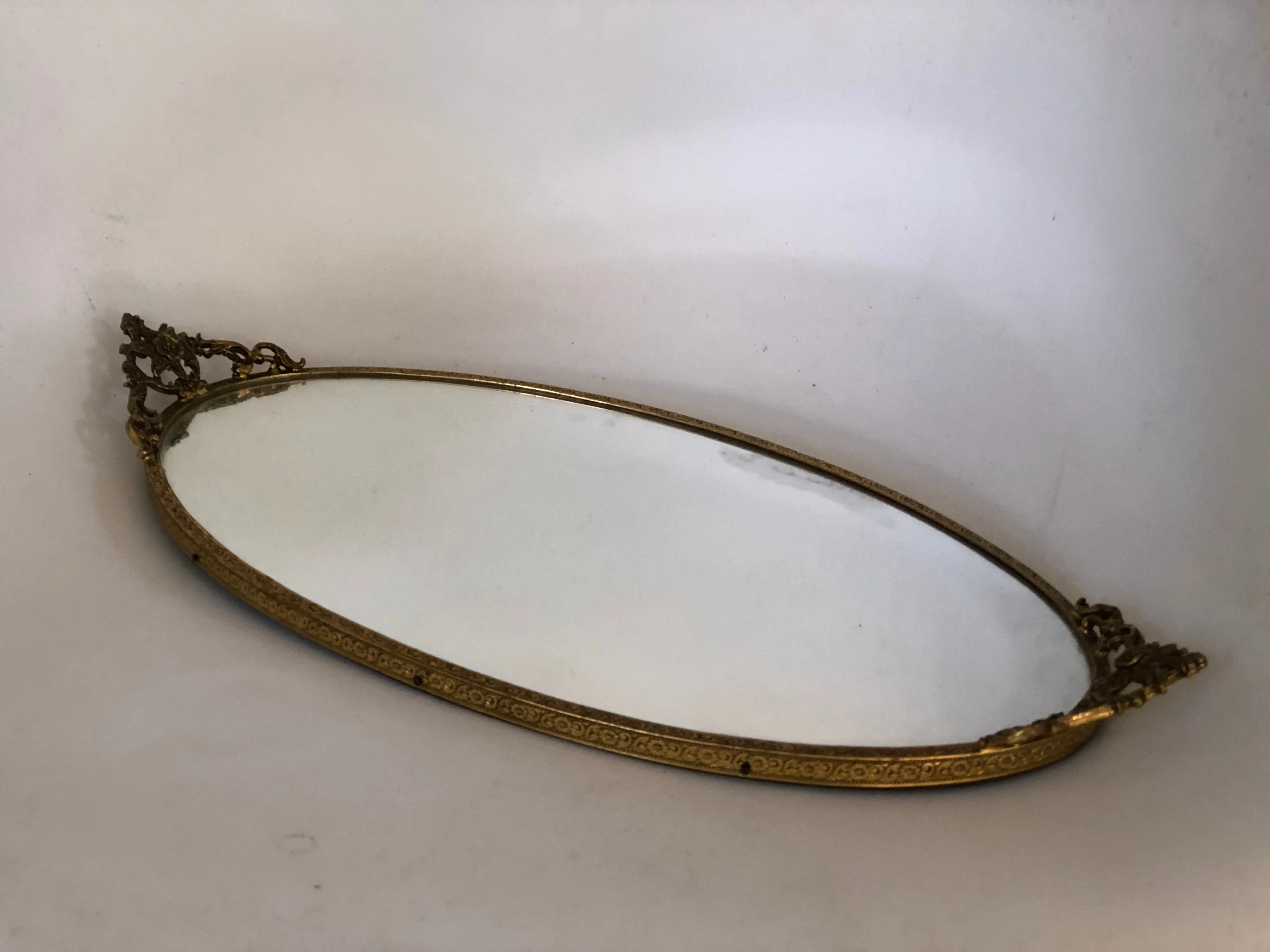 Floral Antique Mirror Tray