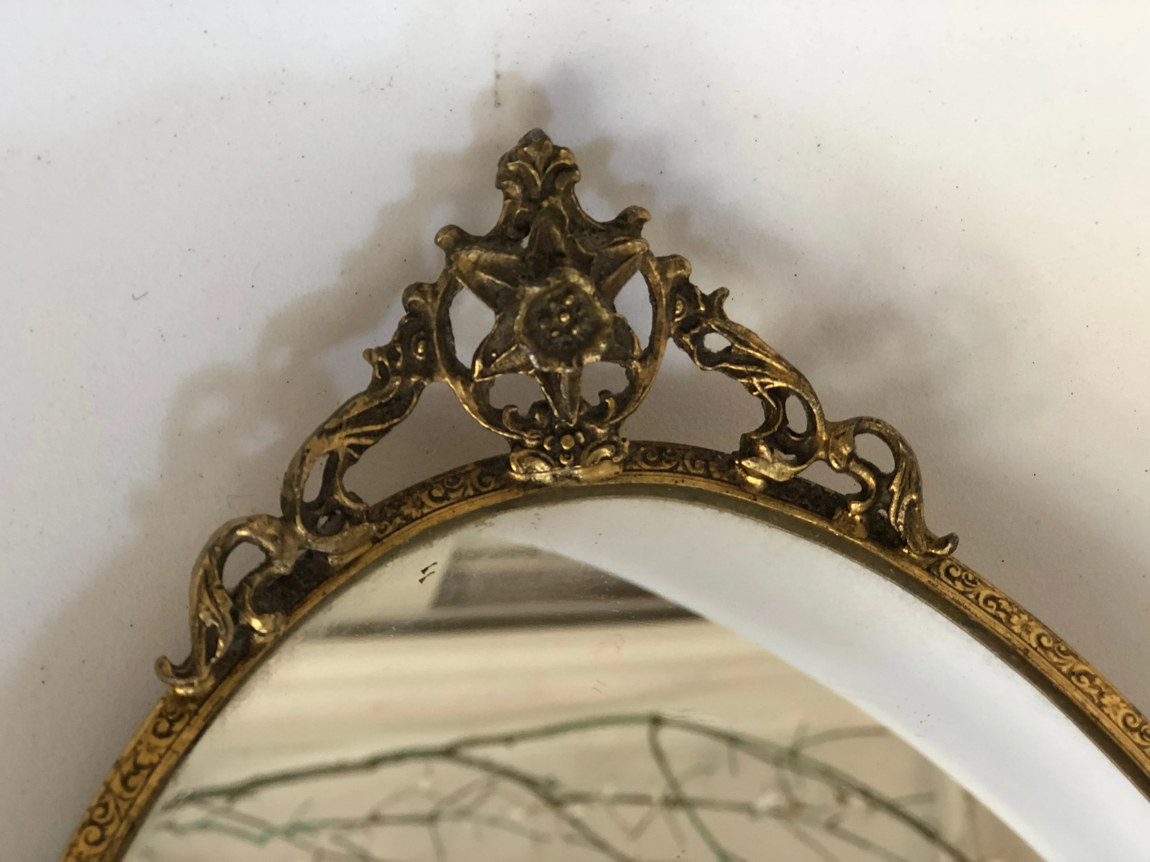 Floral Antique Mirror Tray