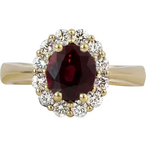 Gems of Distinction Collection's 14k Yellow Gold 2.04ct Ruby & .61ctw Diamond Euro Shank Ring