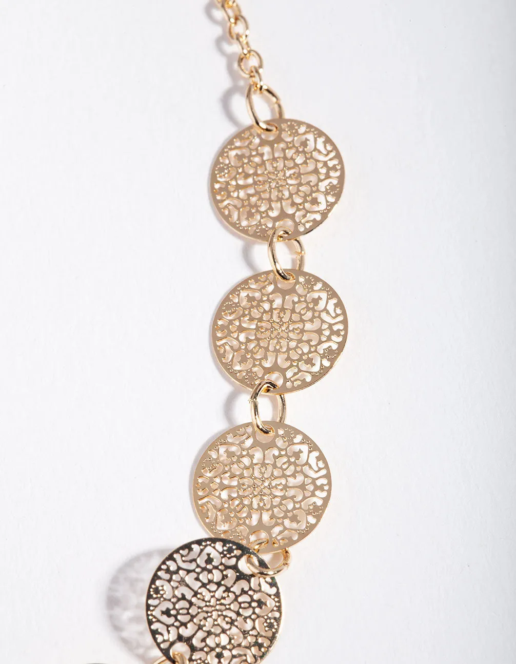 Gold Multi Filigree Disc Choker