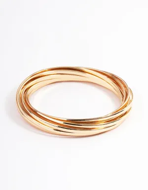 Gold Plain Molten Bracelet 9-Pack