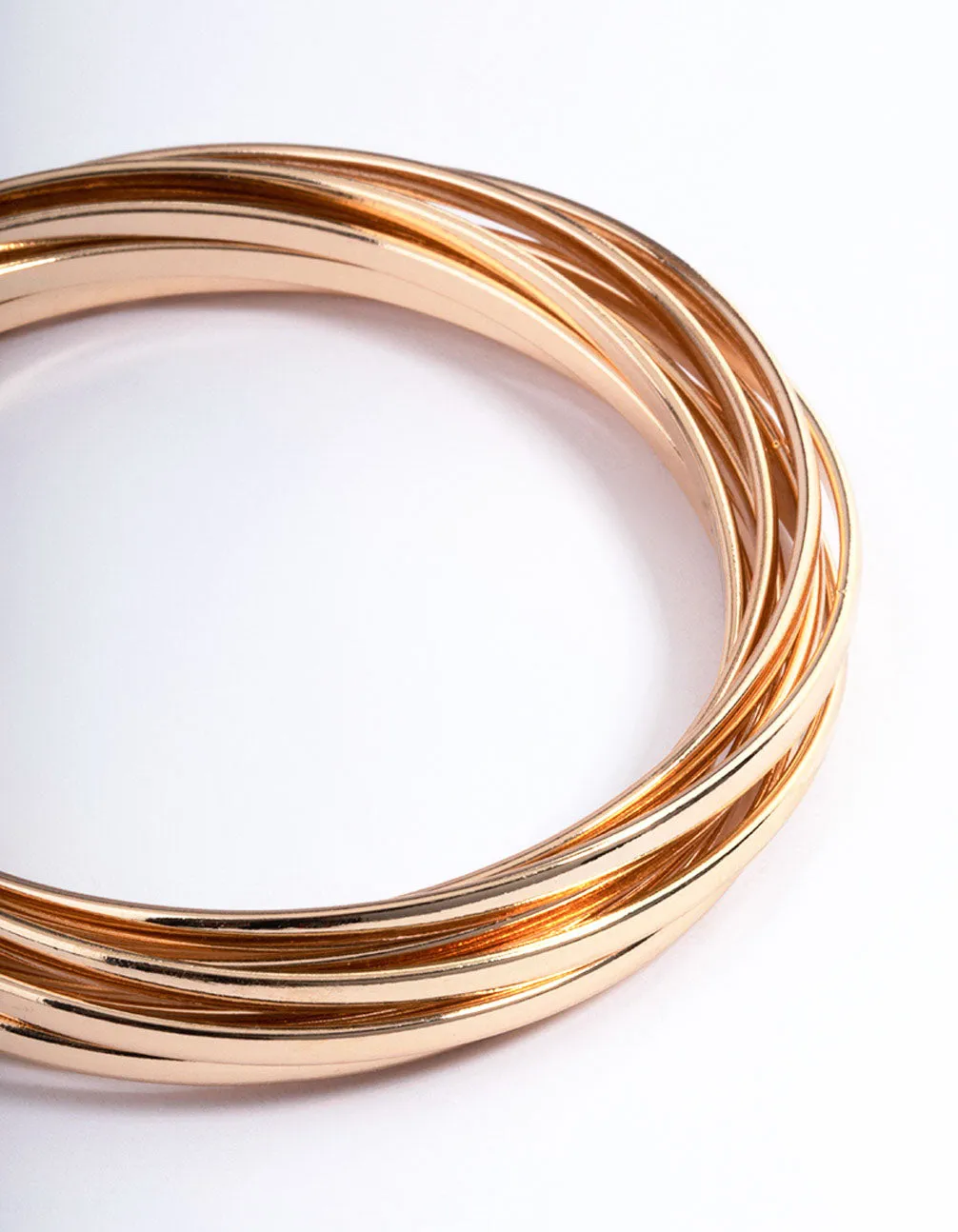 Gold Plain Molten Bracelet 9-Pack