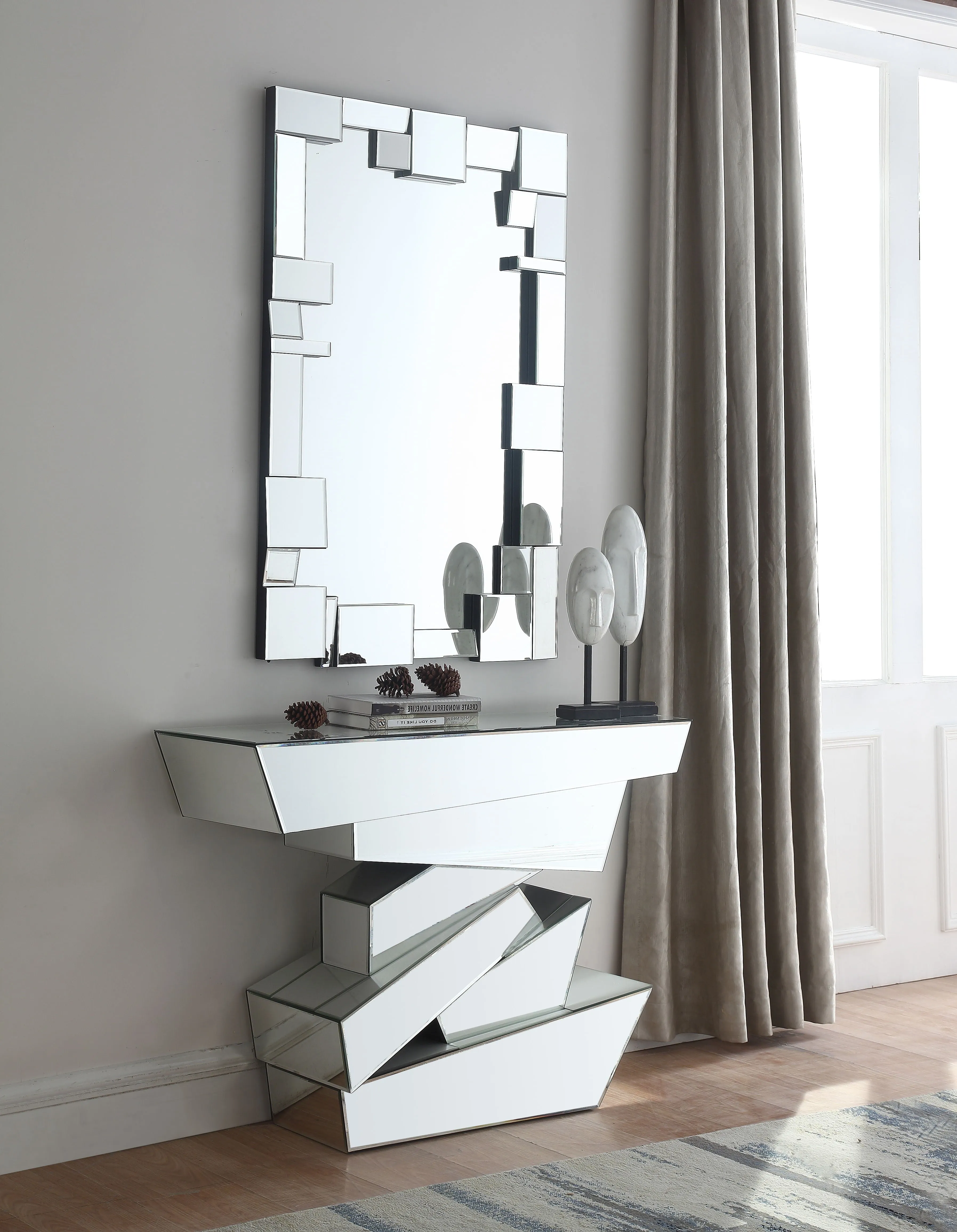 Jade - Console Table - Pearl Silver