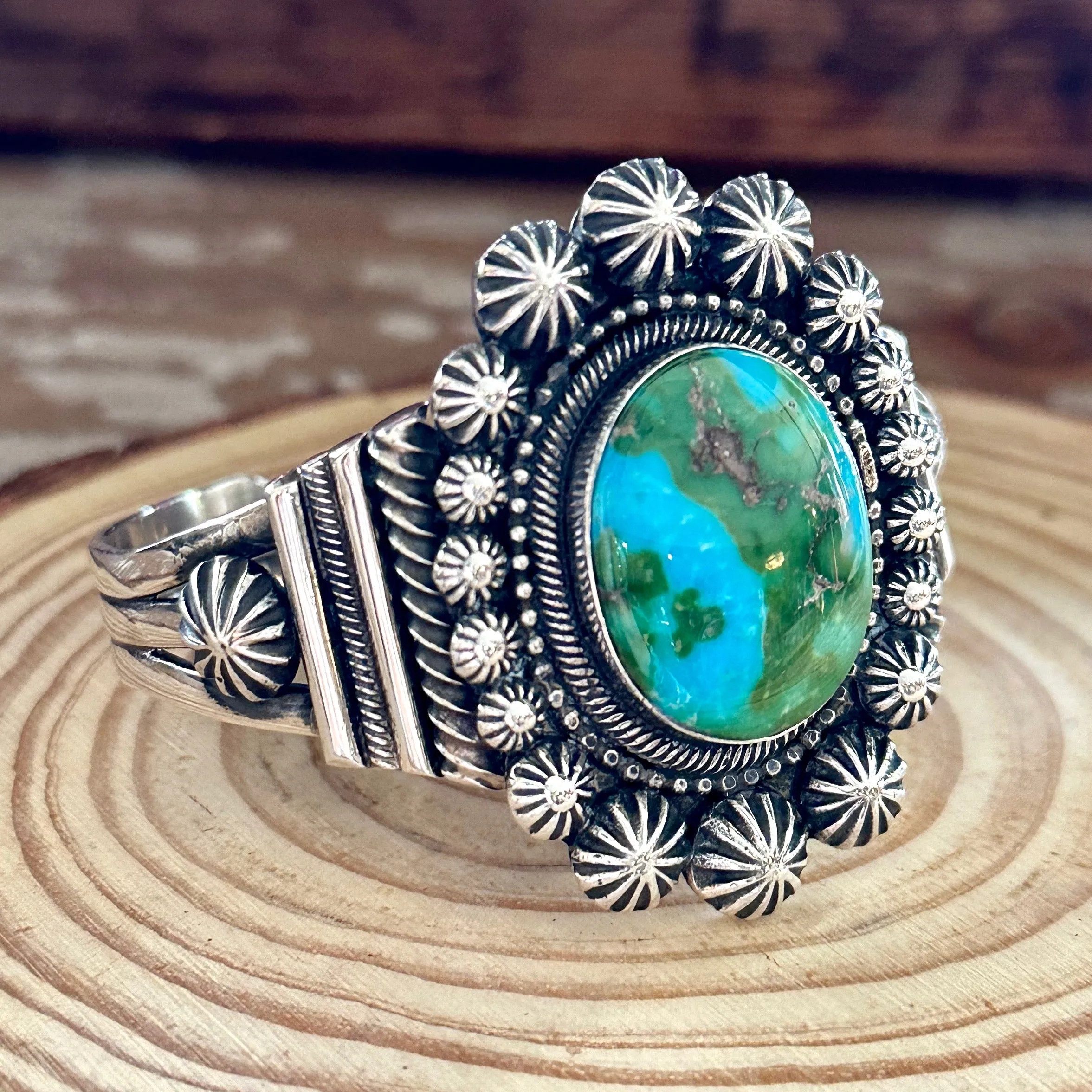 JAMES MASON Navajo Turquoise Sterling Silver Cuff 62g