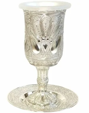 Kiddush Goblet w/Coaster Filigree