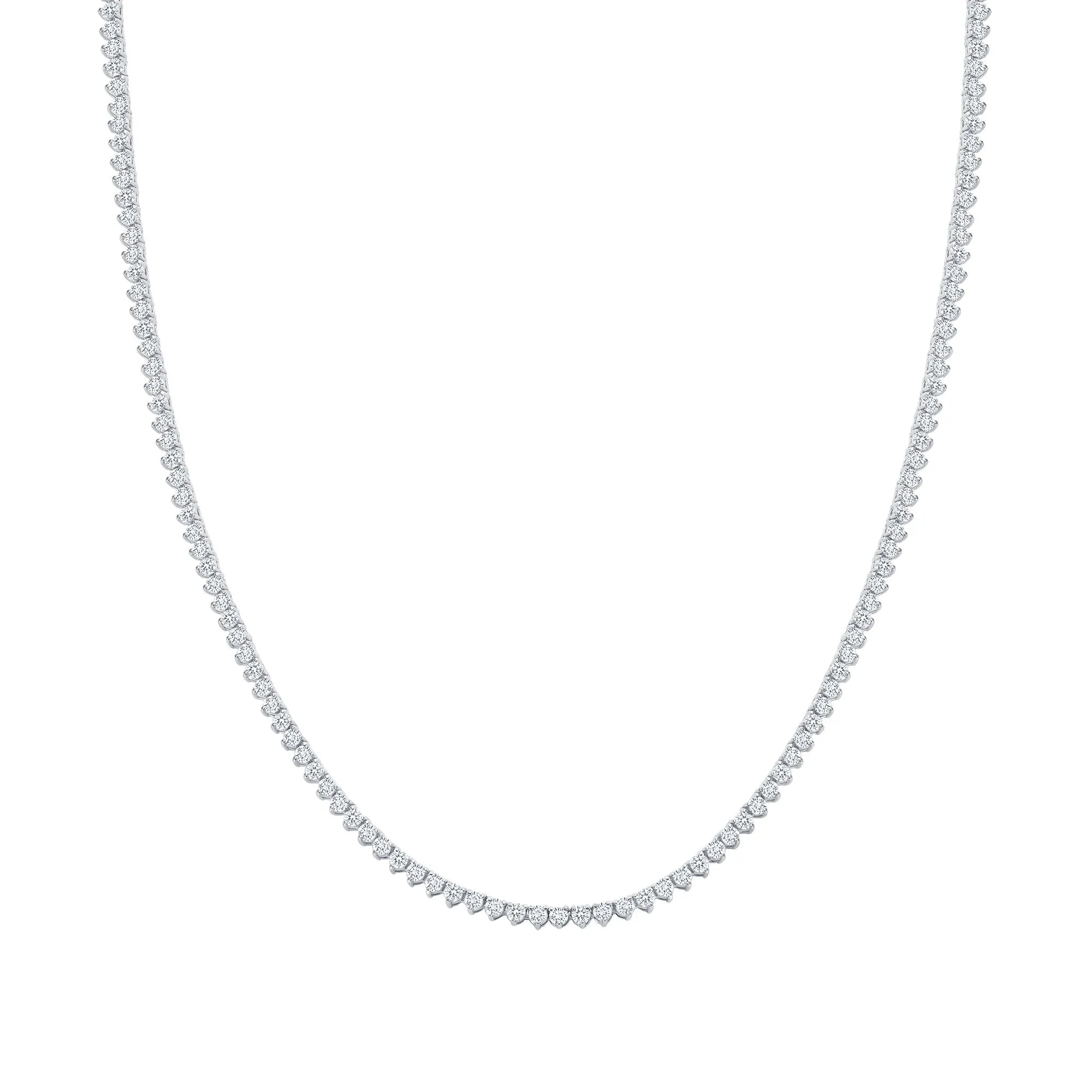 Lab Grown Diamond Tennis Necklace - Three Prong Setting