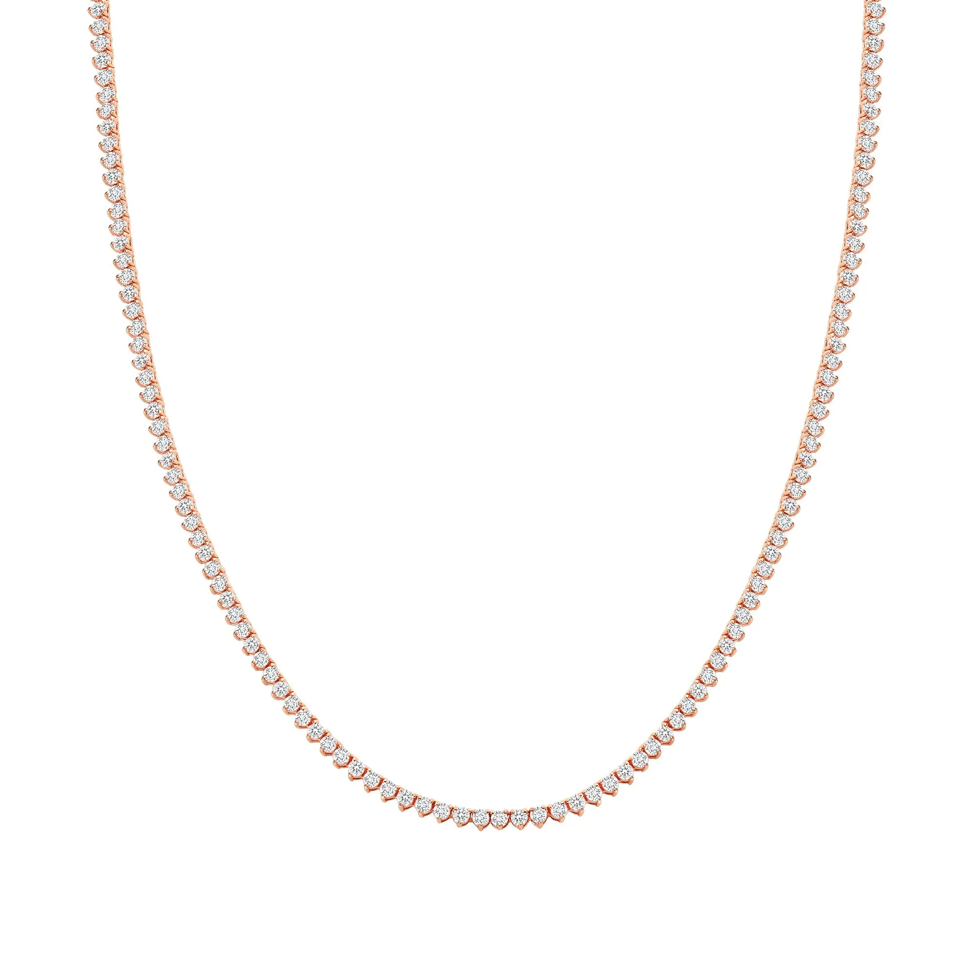 Lab Grown Diamond Tennis Necklace - Three Prong Setting