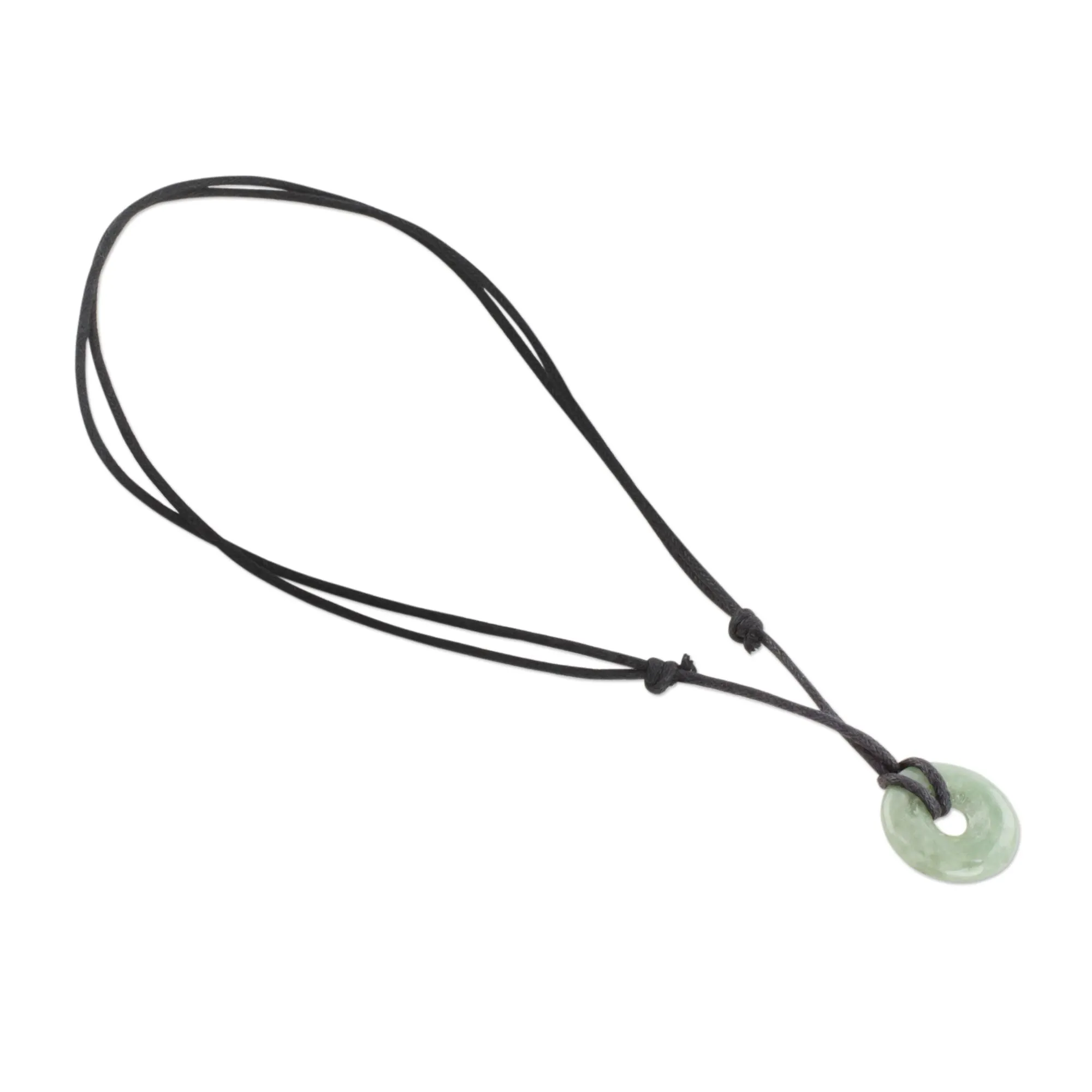 Light Green Circular Jade Pendant Necklace from Guatemala - Mayan Circle of Love | NOVICA