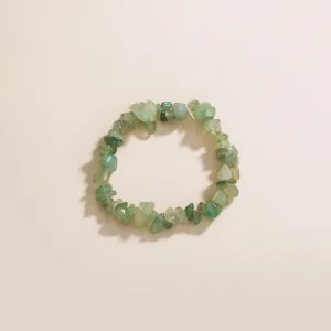 Light Green Turquoise Natural Rough Stone Elastic Bracelet