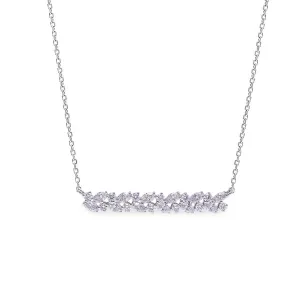 Marquise Cut and Round Brilliant Cut Diamond Necklace in White Gold