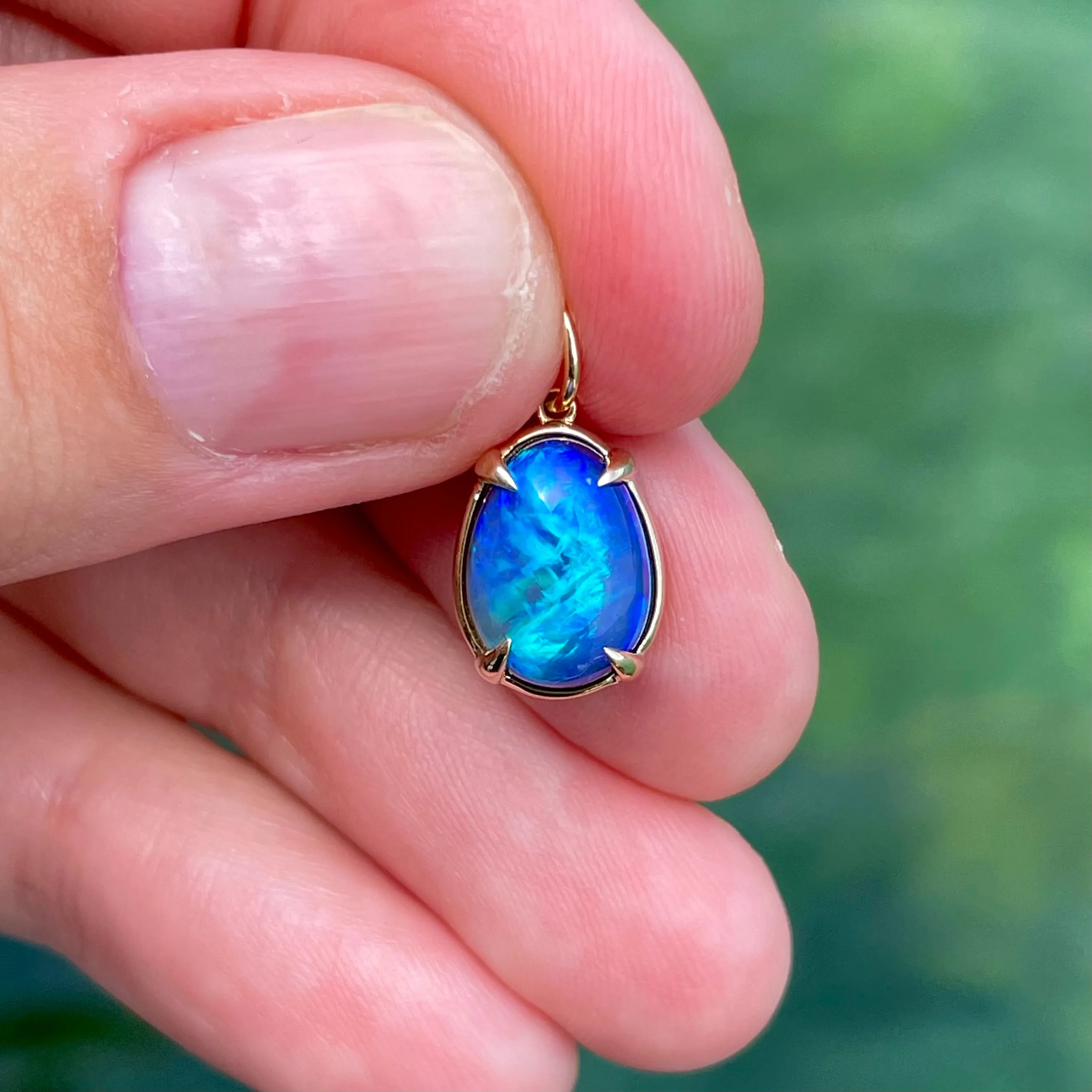 Medium Oval Lightning Ridge Opal Pendant