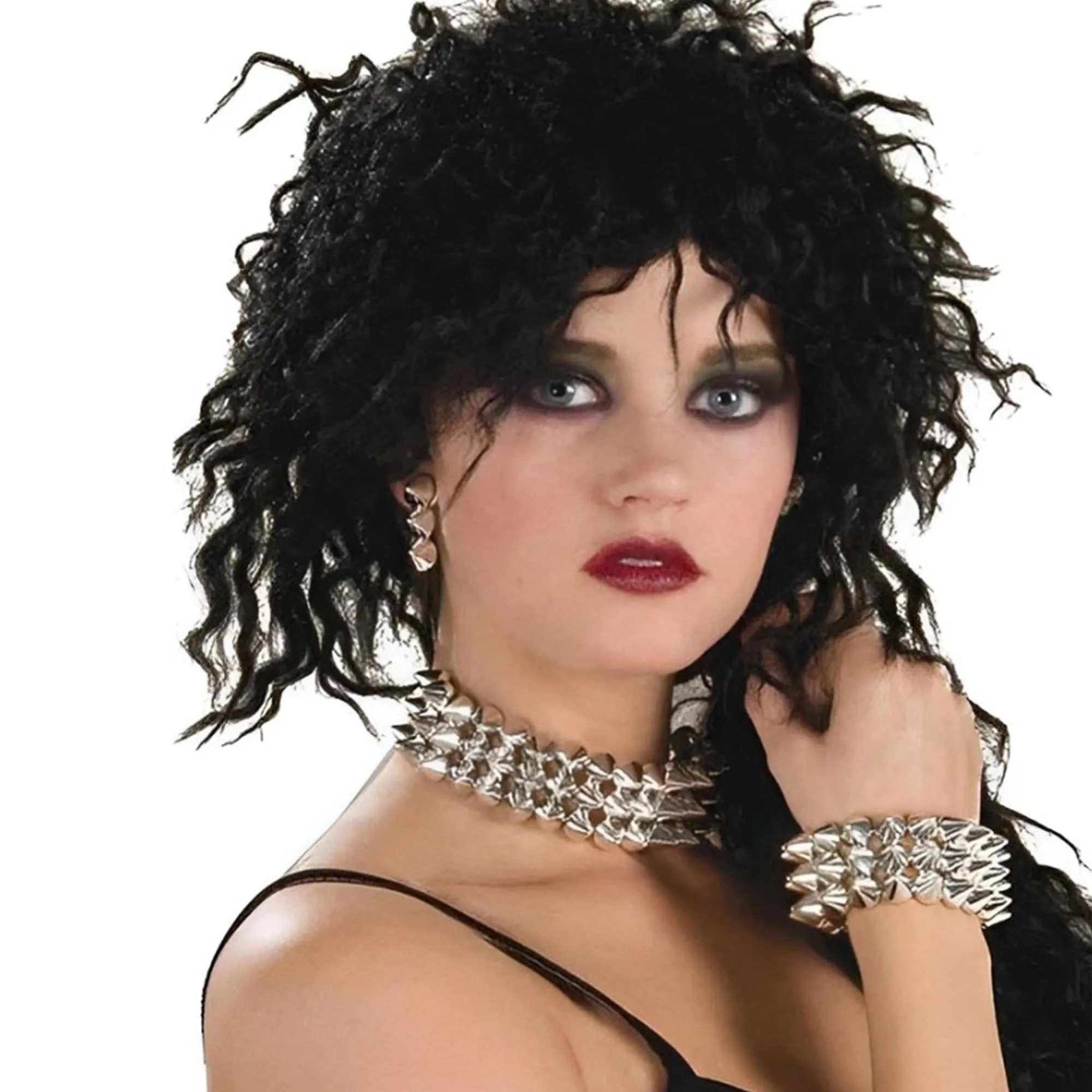 Metallic Stud Bracelet, Choker, Earrings Costume Set