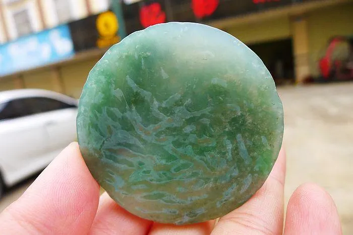 Natural Jade Rough Jadeite Raw (60g,5.55X0.7cm)