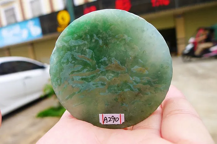 Natural Jade Rough Jadeite Raw (60g,5.55X0.7cm)