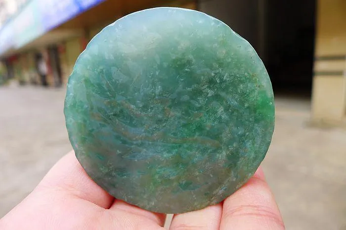 Natural Jade Rough Jadeite Raw (60g,5.55X0.7cm)