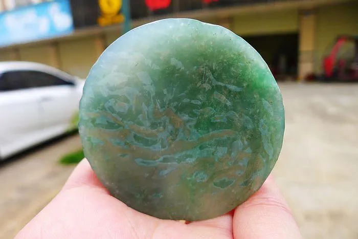 Natural Jade Rough Jadeite Raw (60g,5.55X0.7cm)