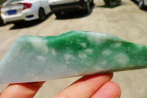 Natural Jade Rough Jadeite Raw (84g,11.8X3.5X0.85cm)