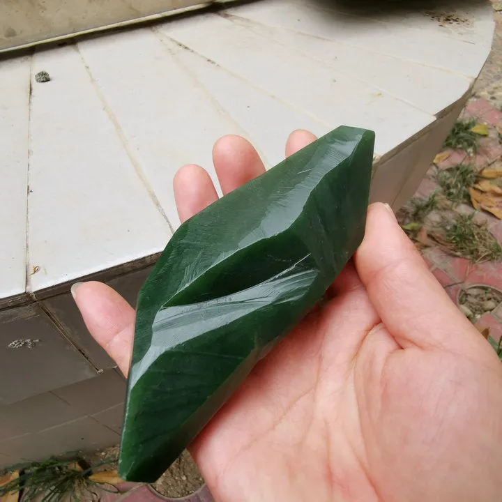 Natural Kunlun Jade Rough Nephrite Raw (159g, 12.5X4X1.5cm)