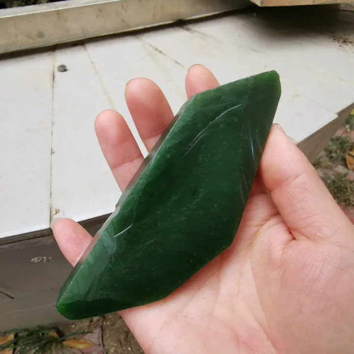 Natural Kunlun Jade Rough Nephrite Raw (159g, 12.5X4X1.5cm)