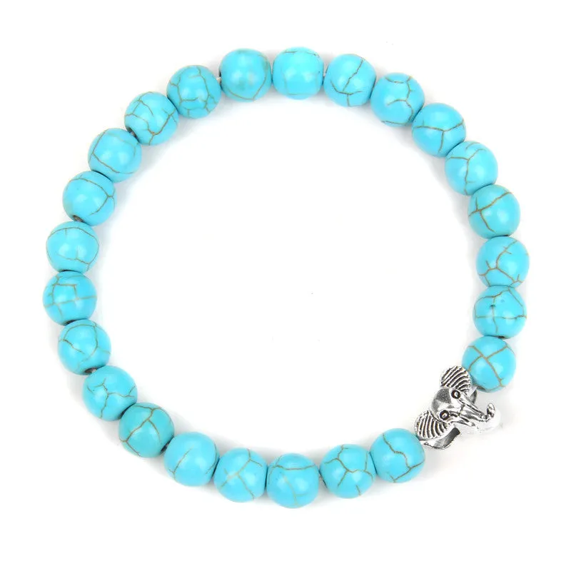 New Blue Turquoise Bracelet Male Bohemia