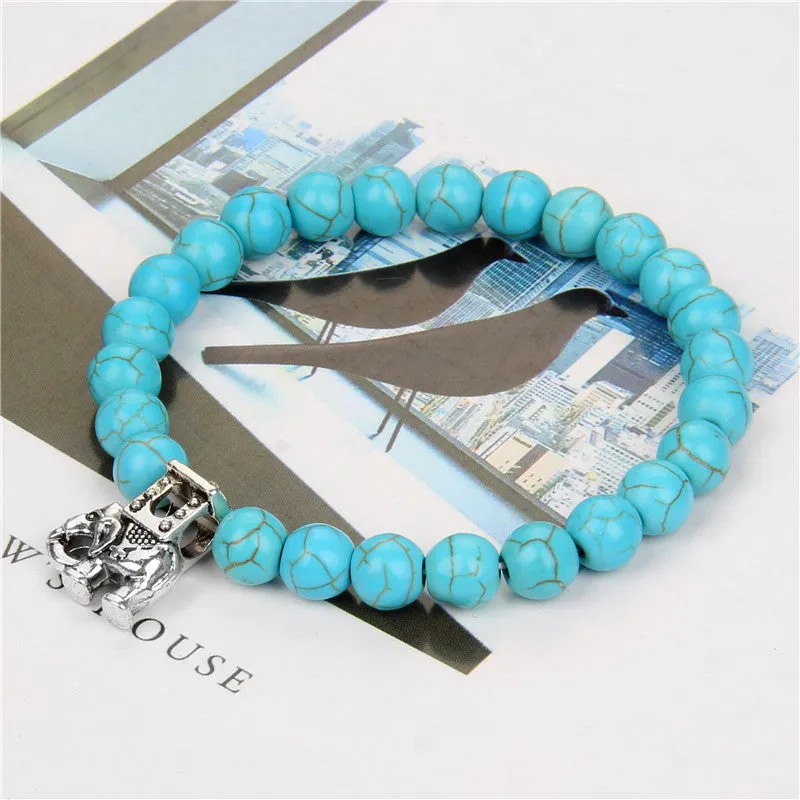 New Blue Turquoise Bracelet Male Bohemia