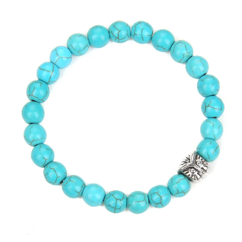 New Blue Turquoise Bracelet Male Bohemia