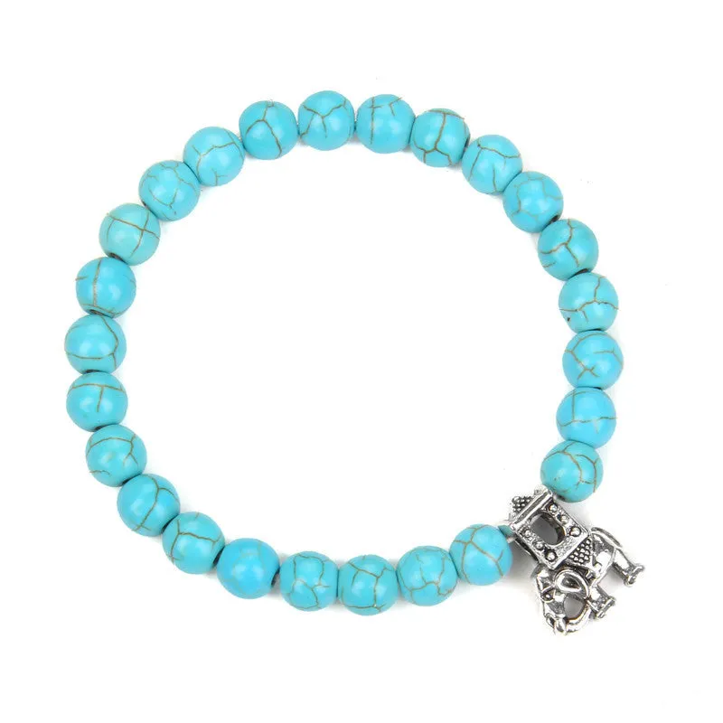 New Blue Turquoise Bracelet Male Bohemia