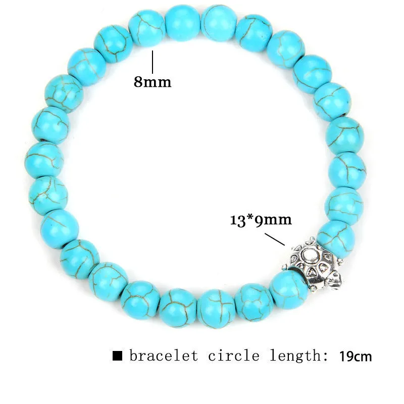 New Blue Turquoise Bracelet Male Bohemia