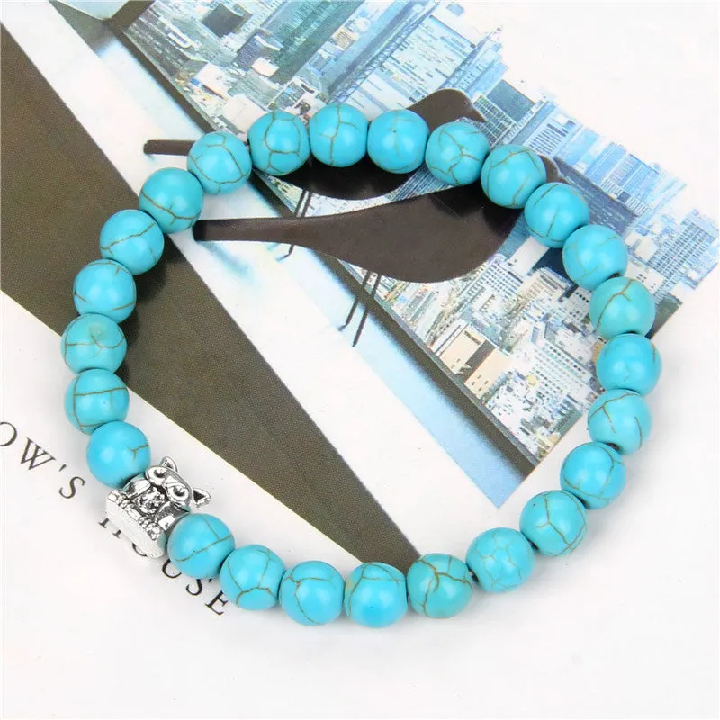 New Blue Turquoise Bracelet Male Bohemia