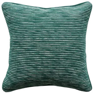 Ollo Rakaia Parallel Textured Cotton Cushion - Jade Green