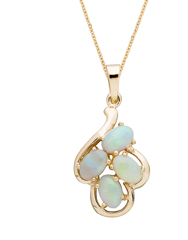 Opal Pendant - 9ct Yellow Gold Solid Pendant - 783349