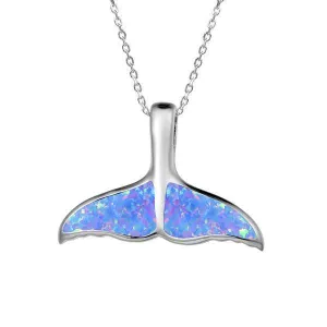 Opal Whale Tail Pendant