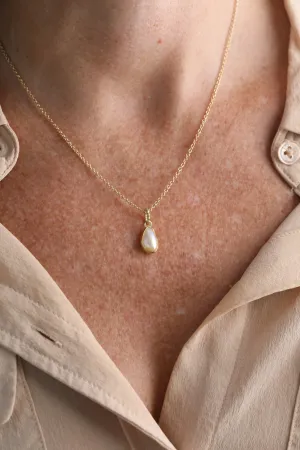 Organic Oval Shaped Pearl Pendant #1