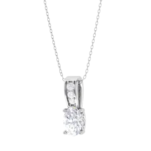 Oval Lab Grown Diamond Solitaire Pendant